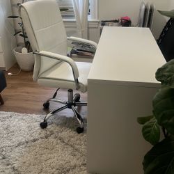 IKEA Micke Desk, white & Office Chair, white