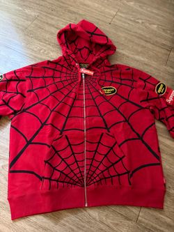 Supreme Vanson Leather Spiderman Hoodie
