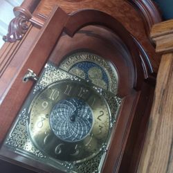 Vintage "Ridgeway" Antique Grandfather Clock W/ Crystal Pendulum 221 Baker Street  AKA "Sherlock Holmes"- MUST SEE!!