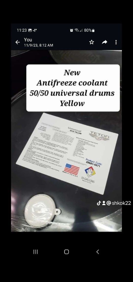 Special Special Antifreeze Coolant Drums 55galon Gold Universal 