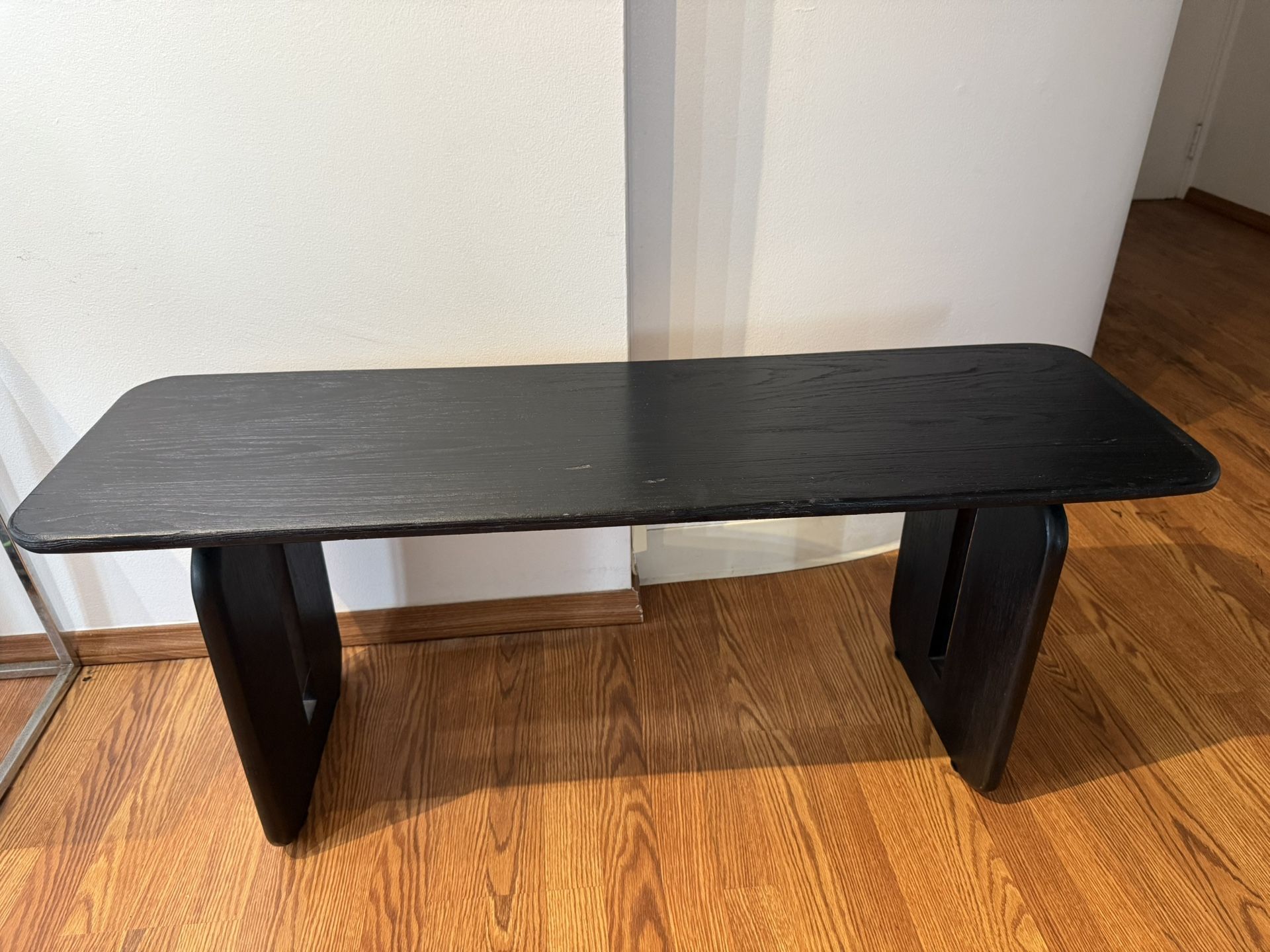 Black Bench Sitting Wood Heavy