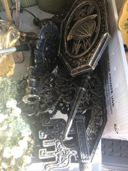 Set of 6 peas candle holder mirror and wall decoration