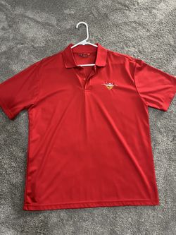Red Polo Shirt with F-35 Fighter Jet Logo