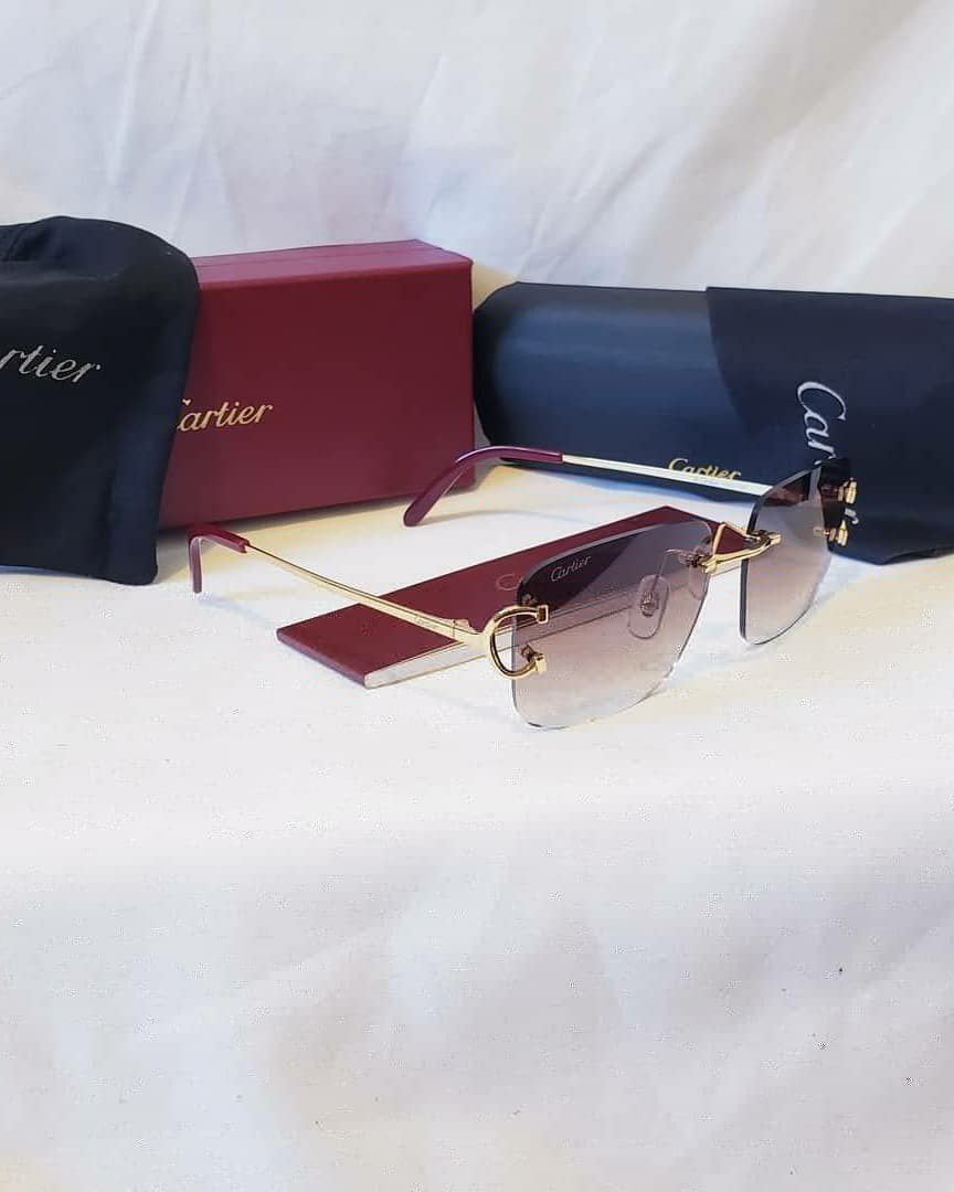 Designer Frames Cartier Glasses Brown(Rimless C Decor) 
