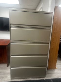 OFFICE/HOME FILE CABINET 5 DRAWERS LATERAL METAL FILE WITH KEY
