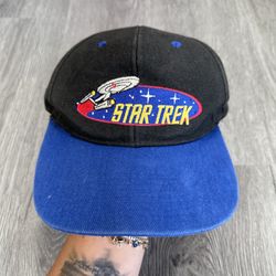 Vintage Star Trek USS Enterprise strap back hat Paramount Official 1996