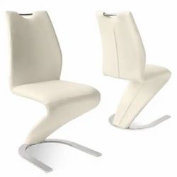 Beige Mermaid Faux Leather Upholstered Dining Chairs with U-shaped Legs (Set of 2 Beige Chairs)