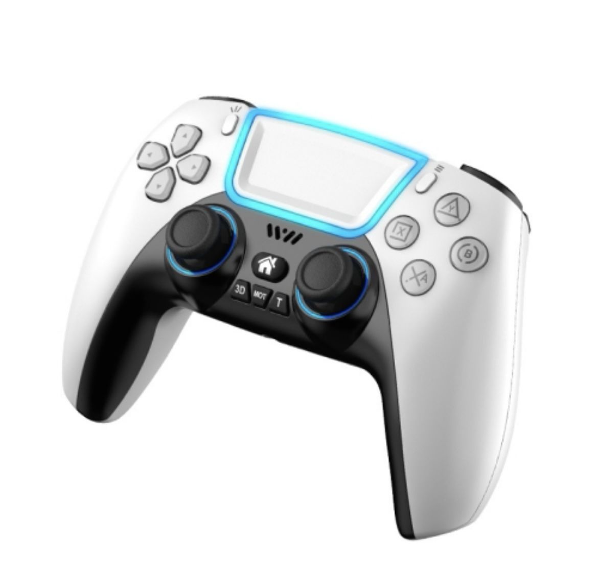 PS-P03 Cool Lighting 3D Adjustable Wireless Gamepad For PS4 / PS5 / Switch / PC(White)