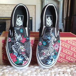 Vans Slipons "Floral Tiger" Women's U.S. Size 7