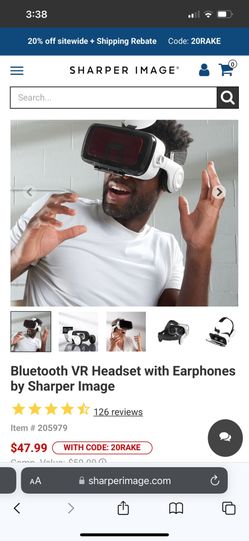 Sharper Image Image, Bluetooth Vr Headset With Earphones