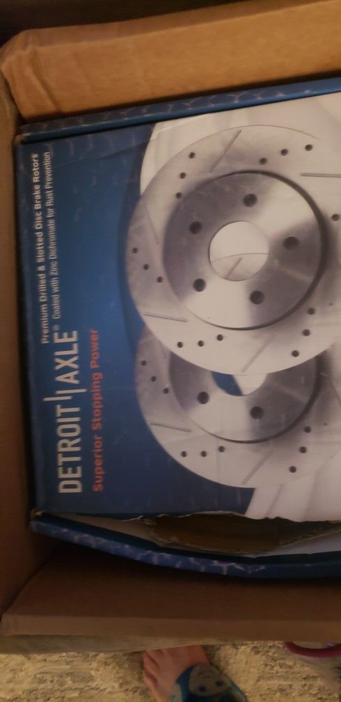 Front Brake Rotors-Detroit Axle Premium Drilled & Slotted