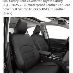 EKR Black Faux Leather Car Seat Covers - Full Set