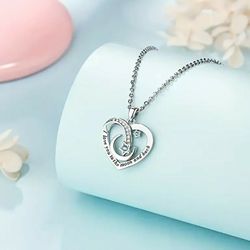 Heart & Stars Niece Silver Tone Necklace With Message Card