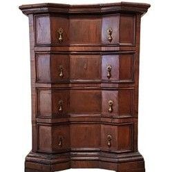 Antique 17th Century Italian Comodino Ferrarese Walnut & Inlaid Dresser Chest