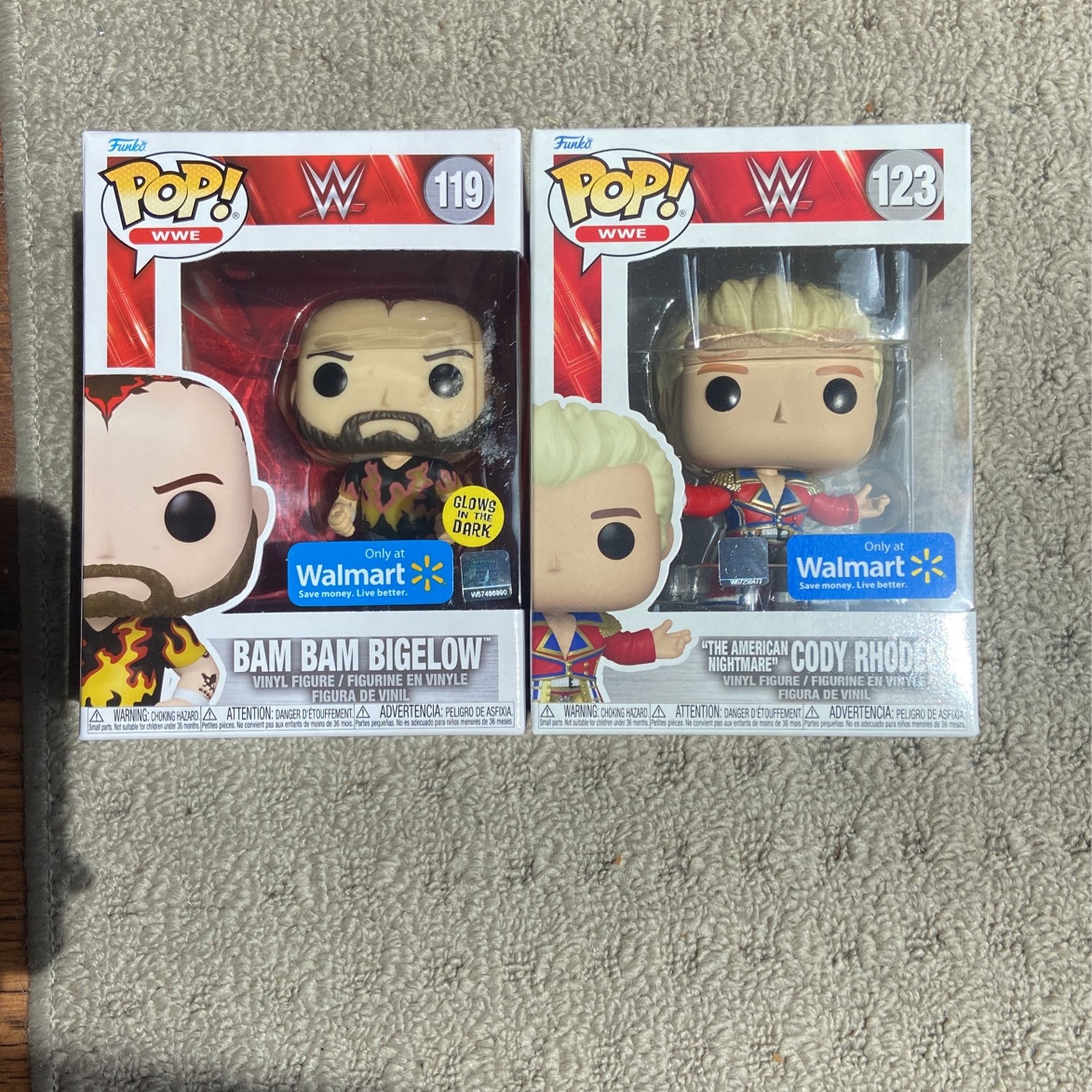 WWE Funko pop: Cody Rhodes & Bam Bam Bigelow (Walmart Exclusive)