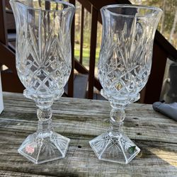 Shannon Vintage Crystal Candle Holders 