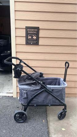 Baby Trend Tour LTE 2-in-1 Stroller Wagon Gray Canopy Pull Handle Toddler Wagon