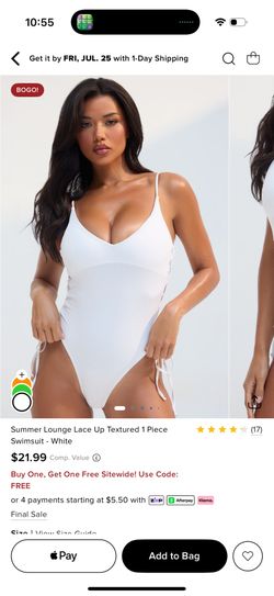 Brand new Fashion Nova White 1 Piece Swimsuit