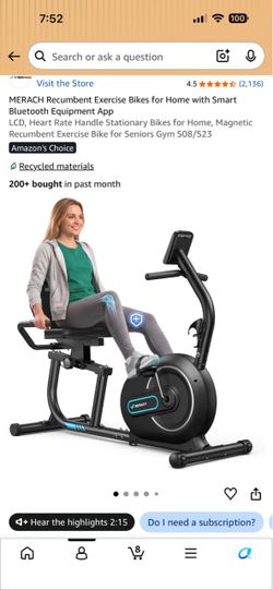 Recumbent exercise bike