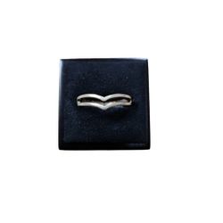 Size 5.5 Silver Toned Double Chevron Ring