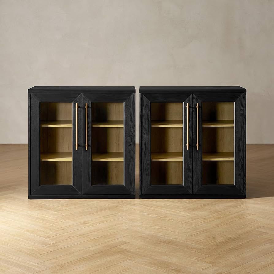 Mopio Blake Storage Cabinet, Small Modular Buffet Sideboard with Storage, Media Console, Credenza for Kitchen, Cafe, Pantry, Living Room (A