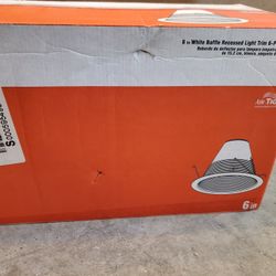 New 6" White Baffle RECESSED LIGHY TRIM 6PACK