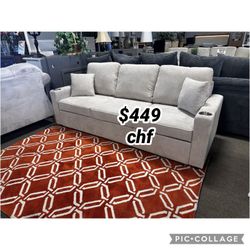 Beige Contemporary Single Sleeper Sofa With Pull Out Bed 