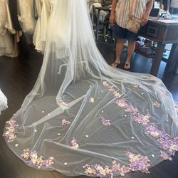 Purple Floral Veil