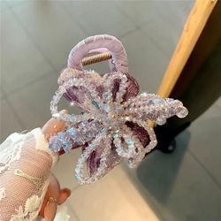 Fancy Butterfly Clip Scrunchy Rhinestone Crystal Wedding Bride Hair Accessories