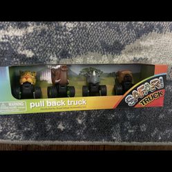 Safari Surge Pull Back and Race Animal Cars Set of 4