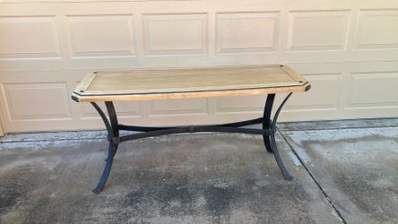 Solid Wood And Rod Iron Entryway Table