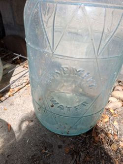 Vintage Yosemite 5 Gallon Green Glass Water Jug
