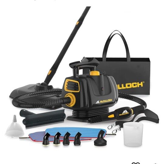 McCulloch MC1270 Portable Power Cleaner with Floor Mop, Variable Steaming 16 Piece