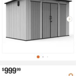 ❤️‍🔥 6.2 ft. x 11ft. Resin Outdoor Storage W/Louvered Vent, Lockable Doors and Sloping Roof for Backyard,Gray (68.2 sq. ft. ) $ 550