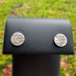AUTH Tiffany Co. Notes Round Earrings .925 sterling silver NEW YORK Stud