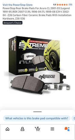 Power Stop Z26-1049 Z26 Extreme Performance Carbon-Ceramic Front Brake Set For Acura TL 2004-2008