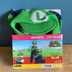 HALLOWEEN SUPER MARIO BROS LUIGI BABY INFANT SIZE 12-18 MONTHS COSTUME 