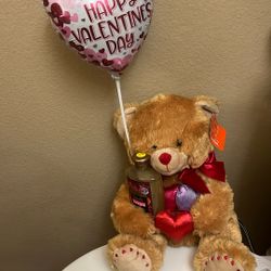 Body Wash & Valentine Bear With Balloon