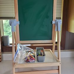 Easel With Chalk Board/Dry Erase Board