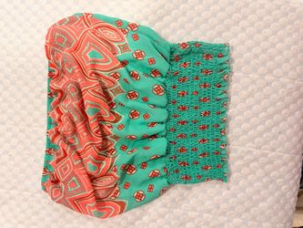 Boho Print Smocked Bandeau Top