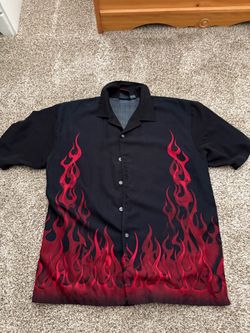 Flame button up shirt