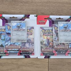 For Sale:
Brand New Still Sealed Pokemon Trading Card Game TCG Paldea Evolved 3 Pack Blister Pack with Promo Card