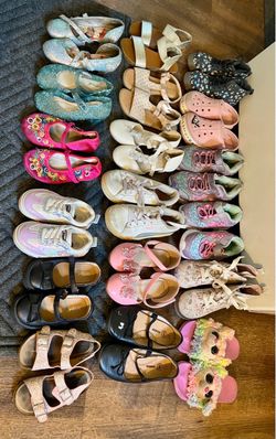 18 pairs size 8-12 girls shoes all for $20