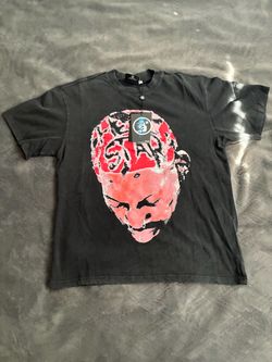 Black Graphic T-Shirt with Face Print