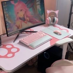 Gamer Computer Set Up Pink 