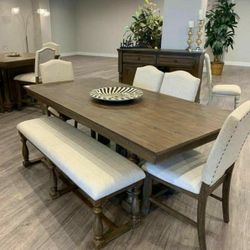 Regent Grayish Brown Dining Set ♥️ Table And Chairs 1319