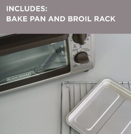 4-Slice Countertop Toaster Oven, Stainless steel Silver
