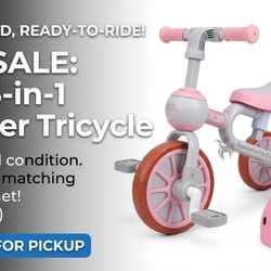 XJD 3-in-1 Toddler Tricycle & Matching Helmet