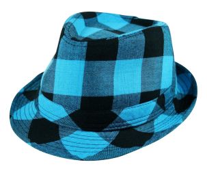 Fedora  Hat  Tartan Plaid Check Pattern Men's Women's  Blue Striped Black
