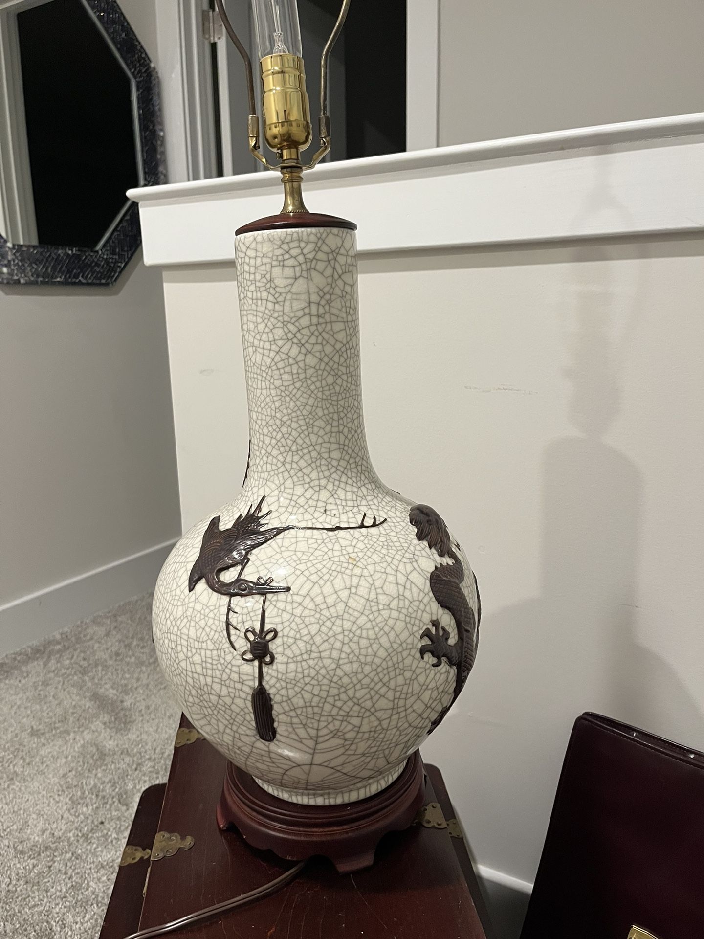 19th Century Chinese Porcelain Vase Turned Lamp